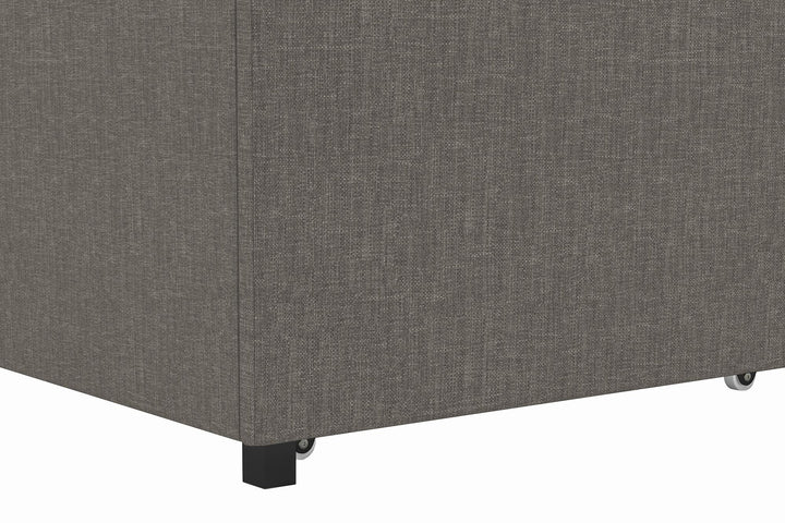 Maven Platform Bed with 2 Storage Drawers - Grey Linen - Full