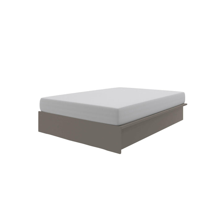 Maven Upholstered Bed with Modern Low Profile Design - Grey Linen - Queen