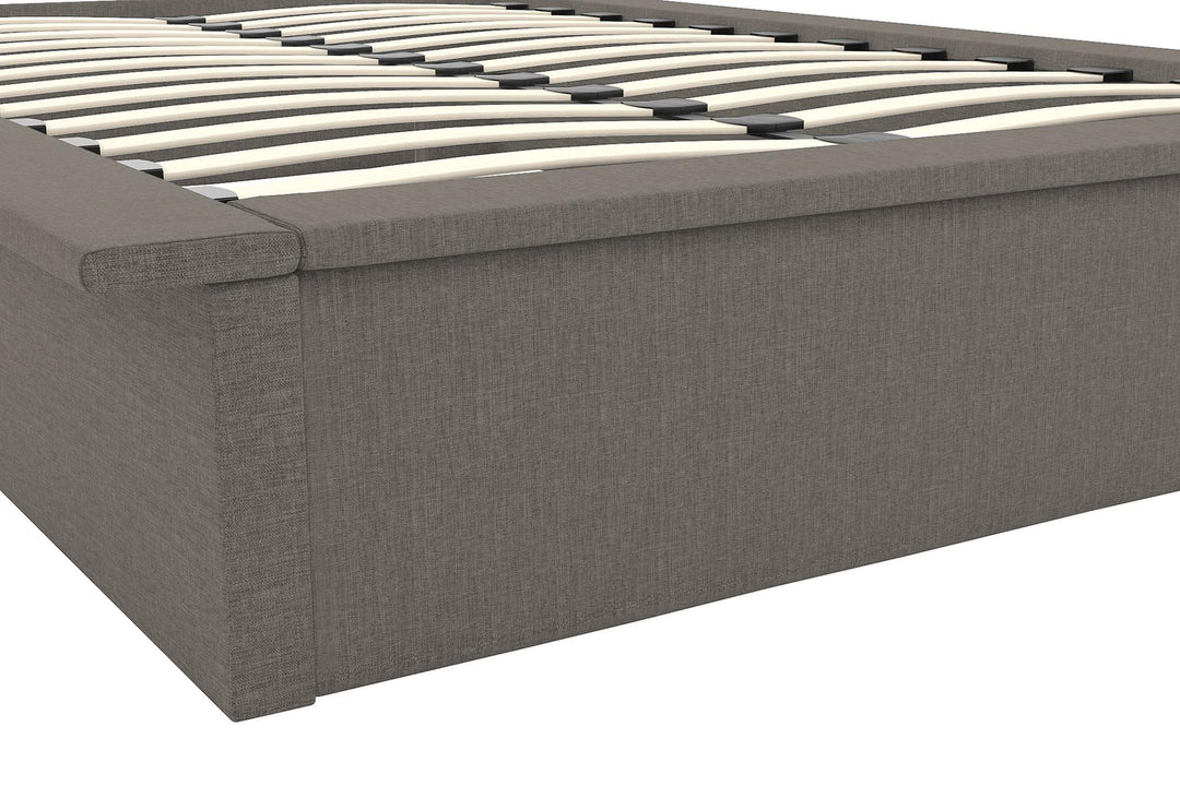 dhp maven upholstered platform bed - Grey Linen - Queen