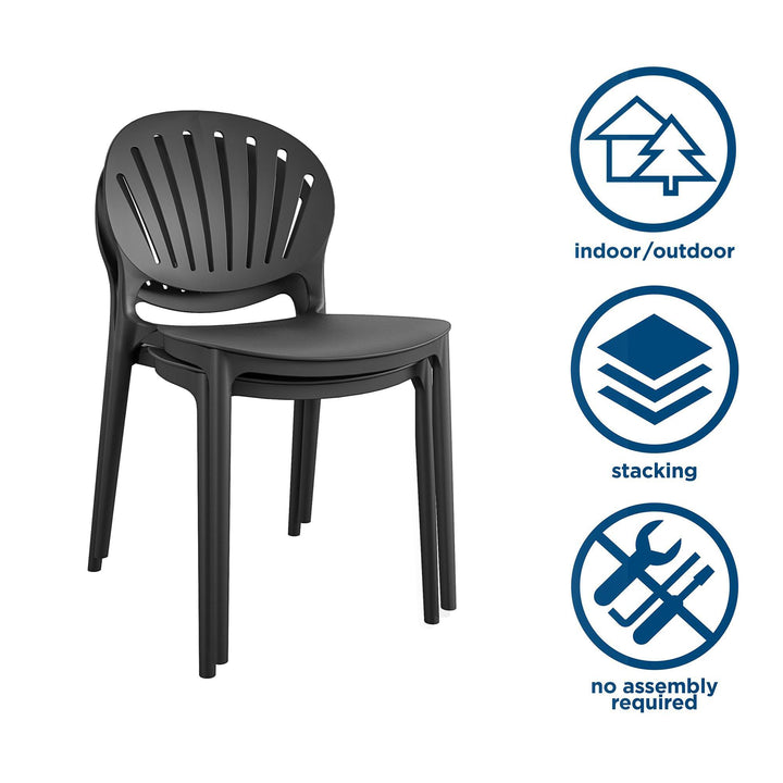 Resin chair for patio and indoors -  Black 