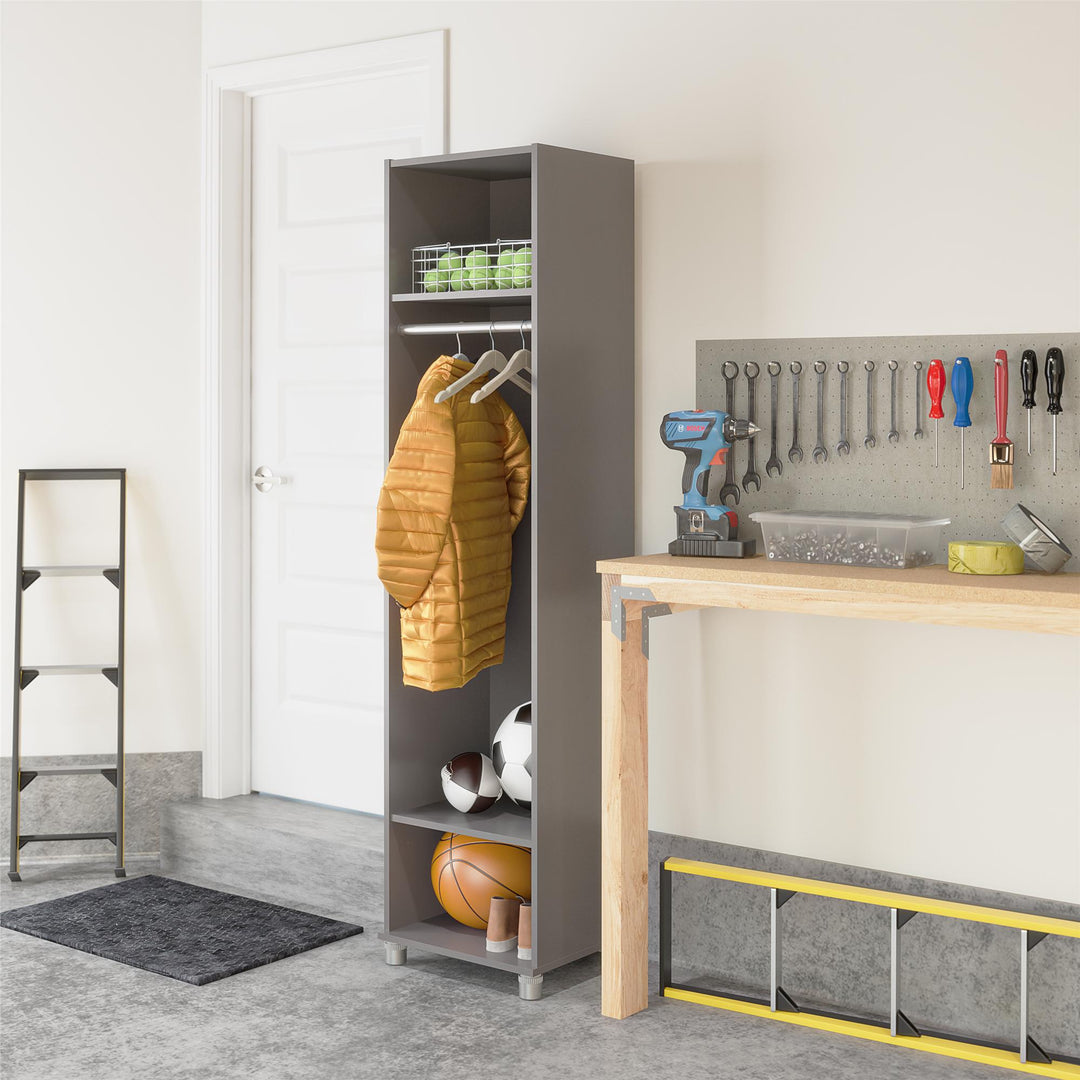 Mudroom cabinet with clothing storage -  Graphite Grey