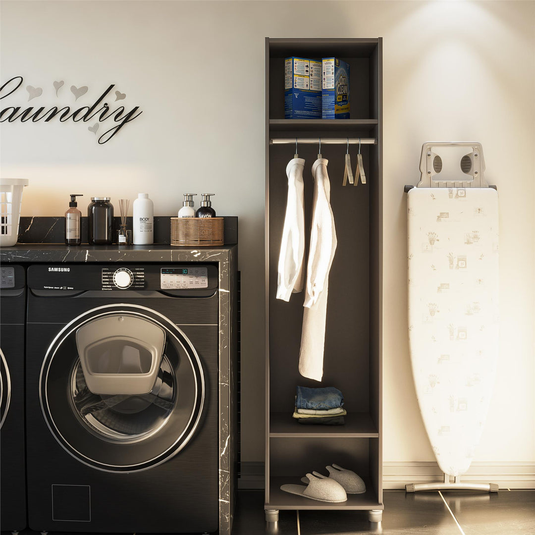 Camberly 18" Wide Mudroom Cabinet with Clothing Rod & Adjustable Shelving - Graphite Grey