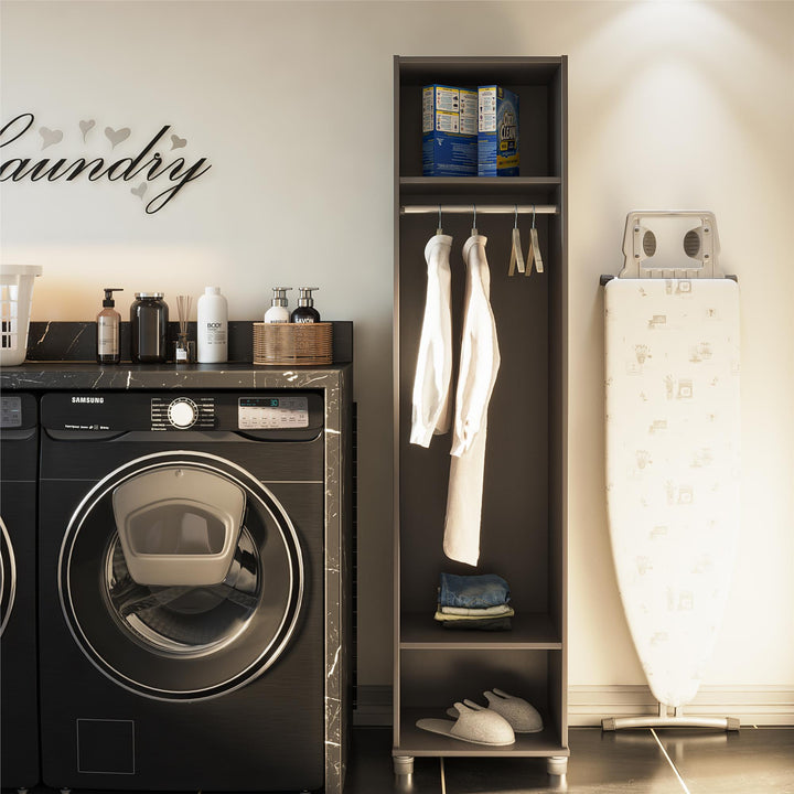 Camberly 18" Wide Mudroom Cabinet with Clothing Rod & Adjustable Shelving - Graphite Grey