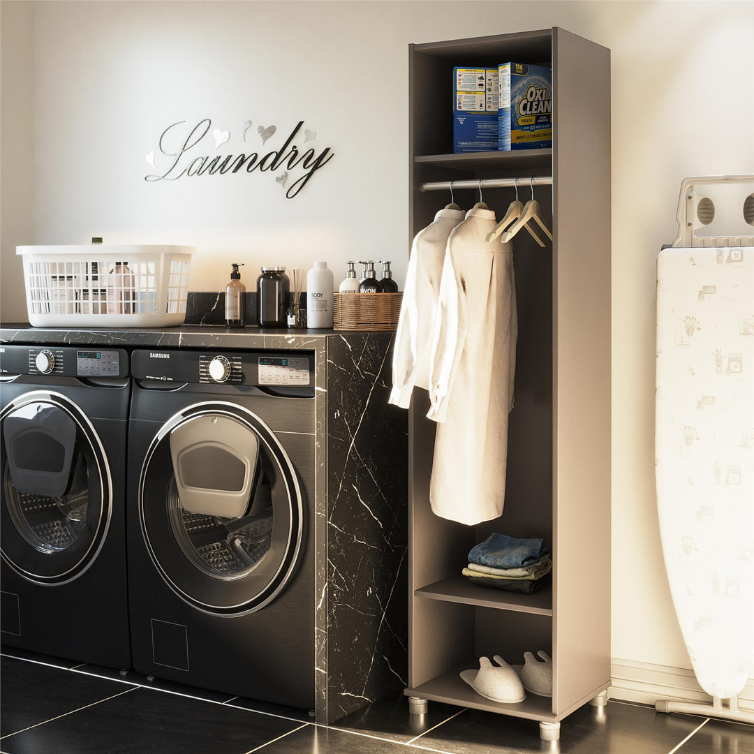 Camberly 18" Wide Mudroom Cabinet with Clothing Rod & Adjustable Shelving - Graphite Grey