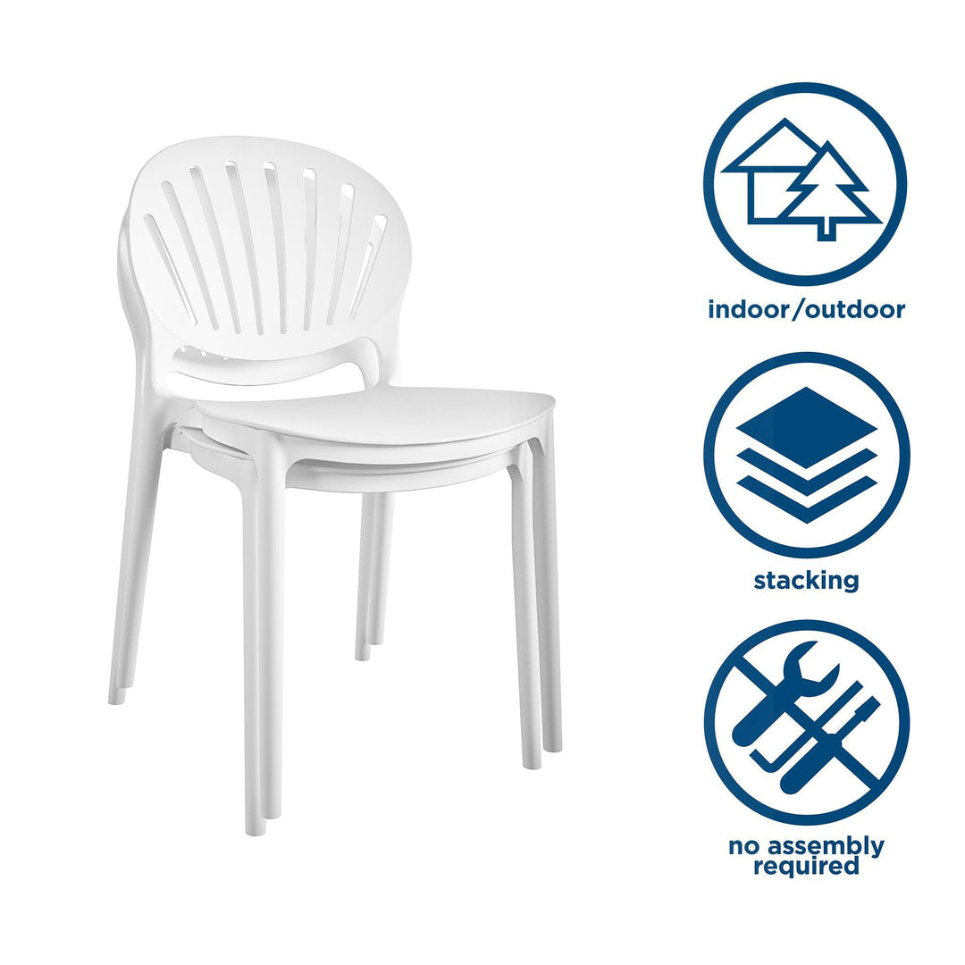 Stacking chair for space-saving -  White 