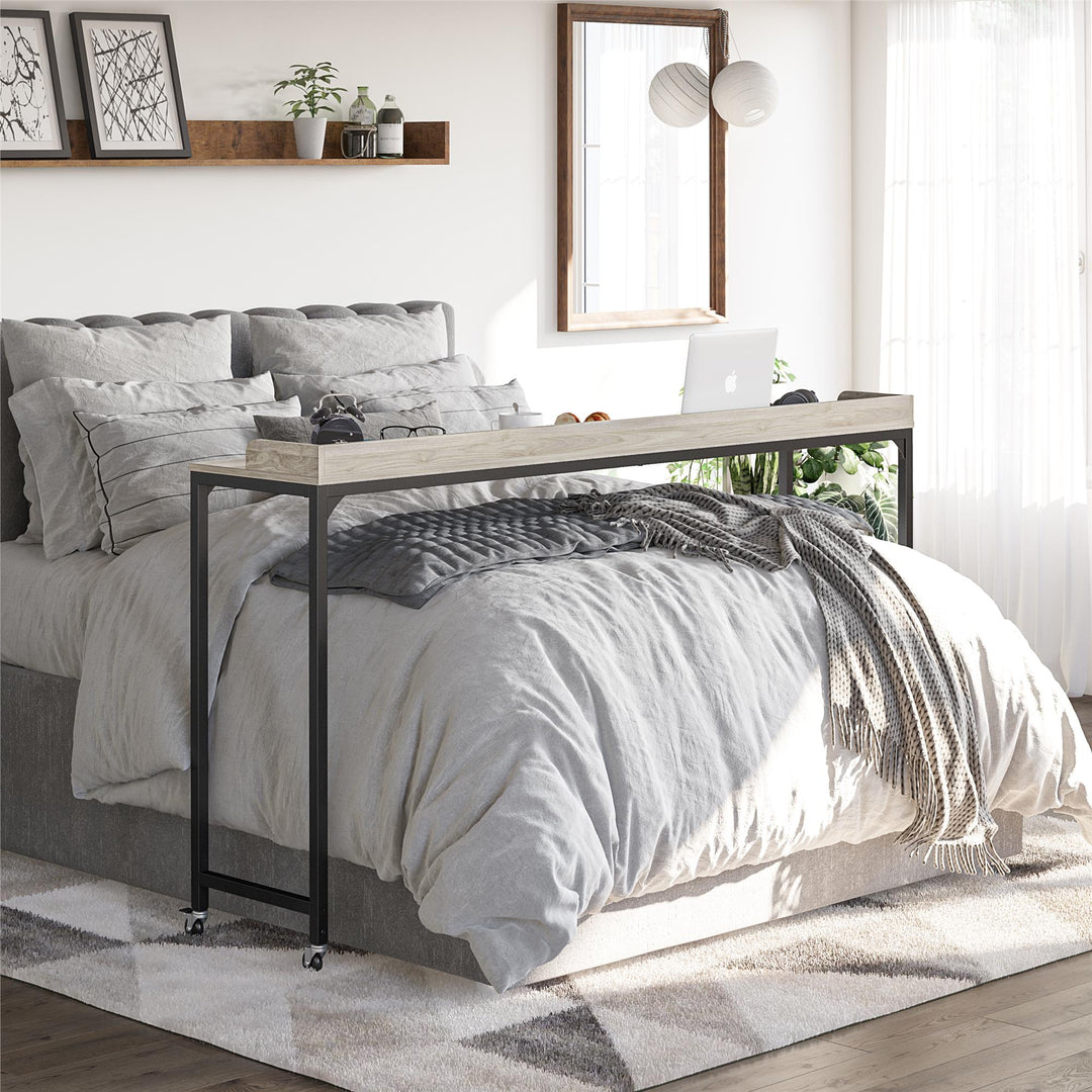 Park Hill Over-Bed Desk with Adjustable Height -  Light Walnut