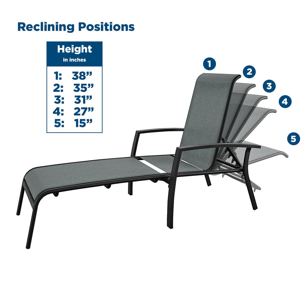 Aluminum chaise lounge design -  Black 