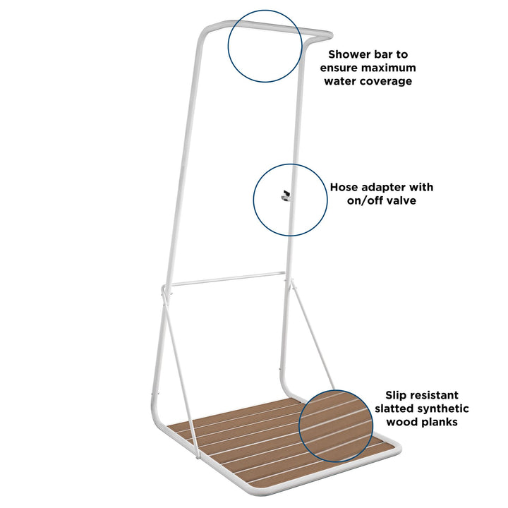 Rainey shower with XL base -  White 