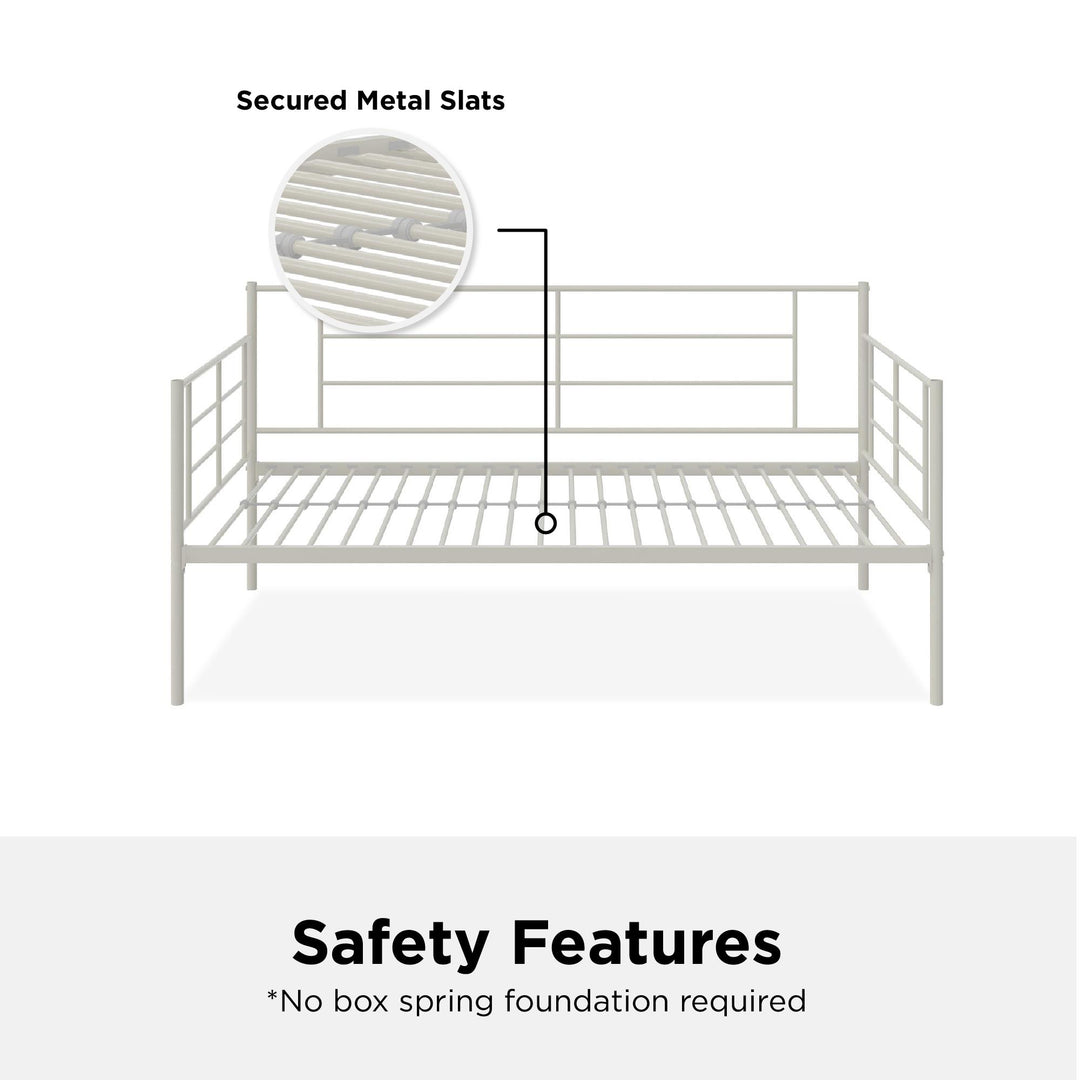 praxis metal daybed frame with slats - White - Twin Size