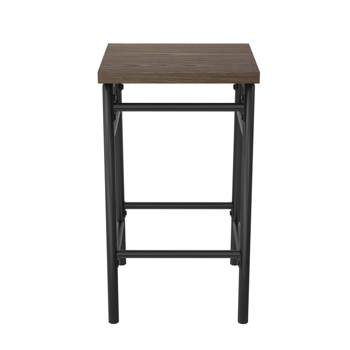 Harper 3 Piece Pub Set with Two Stools and 3 Storage Shelves - Brown
