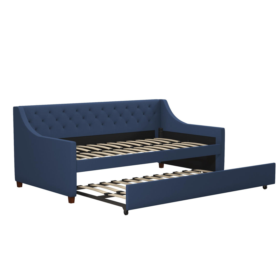 Her Majesty Daybed and Trundle Set - Blue Linen - Twin