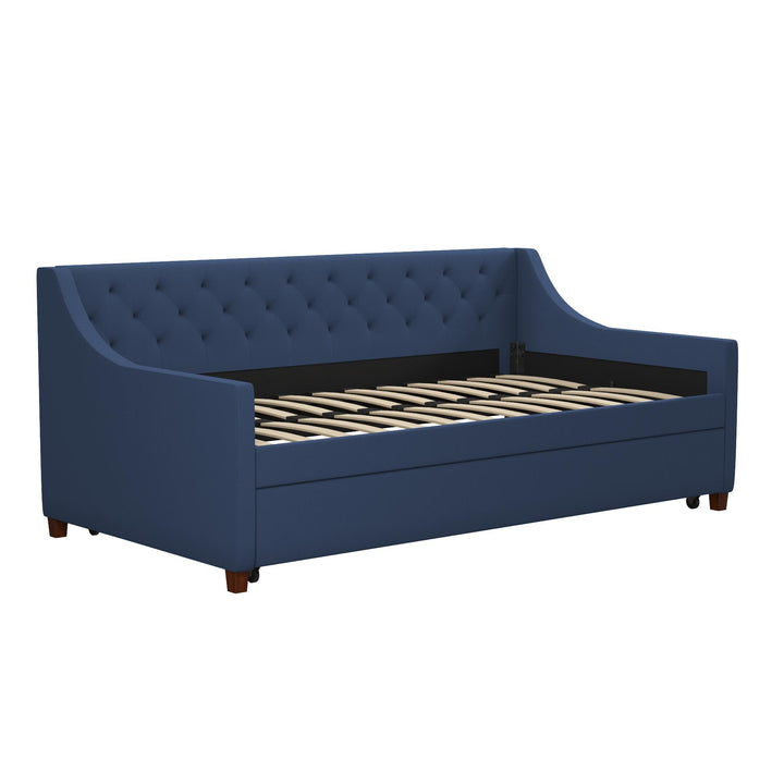 Her Majesty Daybed and Trundle Set - Blue Linen - Twin