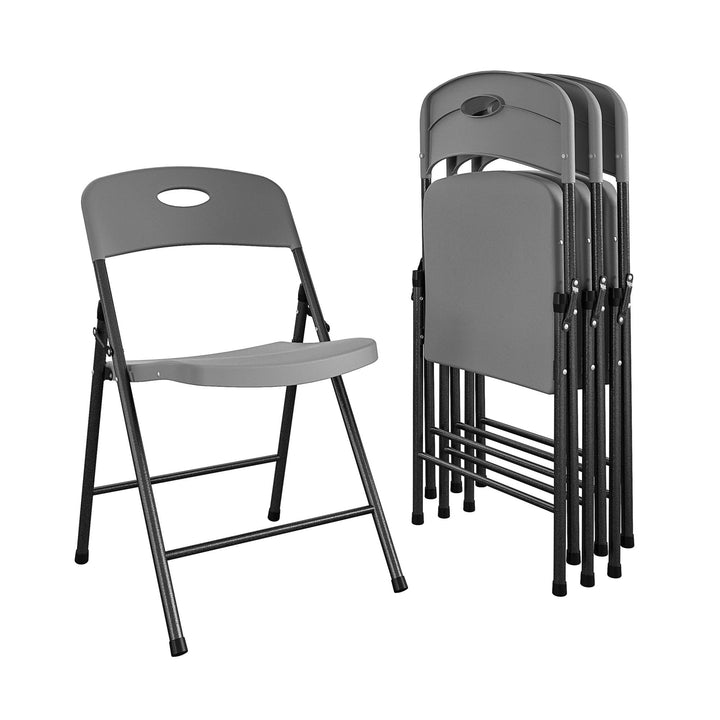 resin plastic chairs - Black - 4-Pack