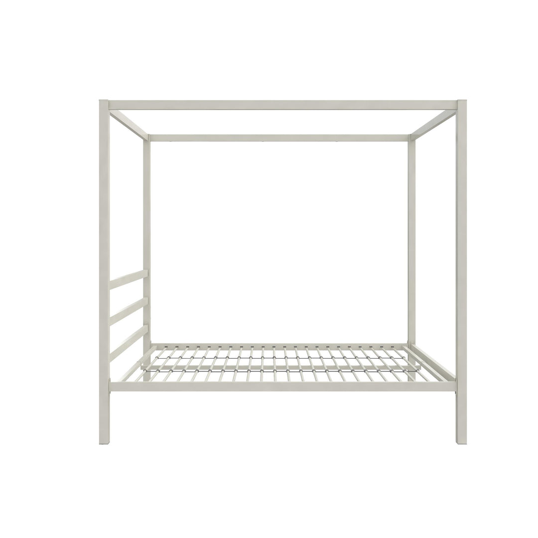 Metal Canopy Bed for Modern Decor -  White  -  Full