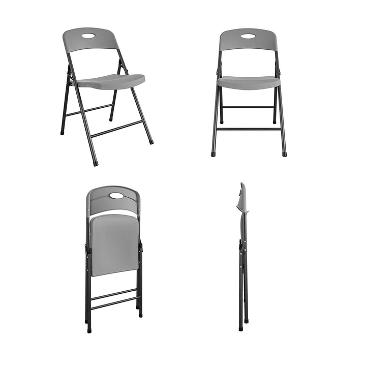 plastic fold up chair - Gray - 4-Pack