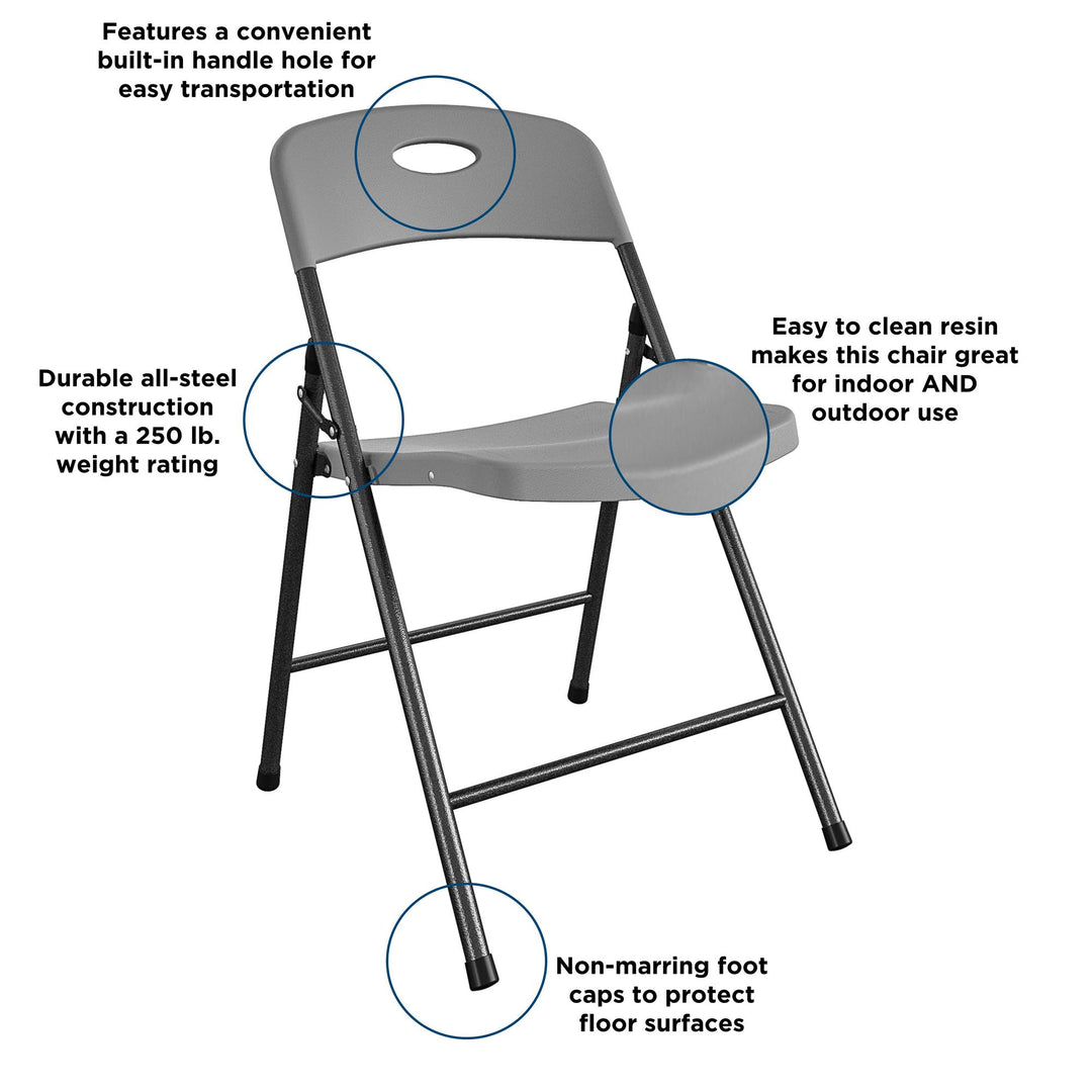 indoor foldable chair - Gray - 4-Pack