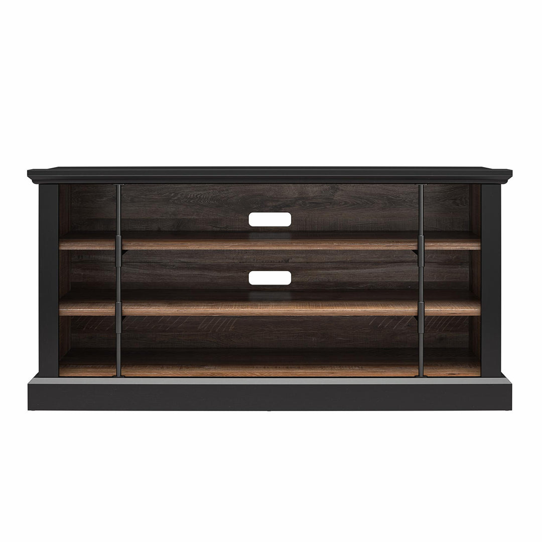 Hoffman Rustic Two-Toned TV Stand for TVs up to 50", Black and Walnut  -  Black