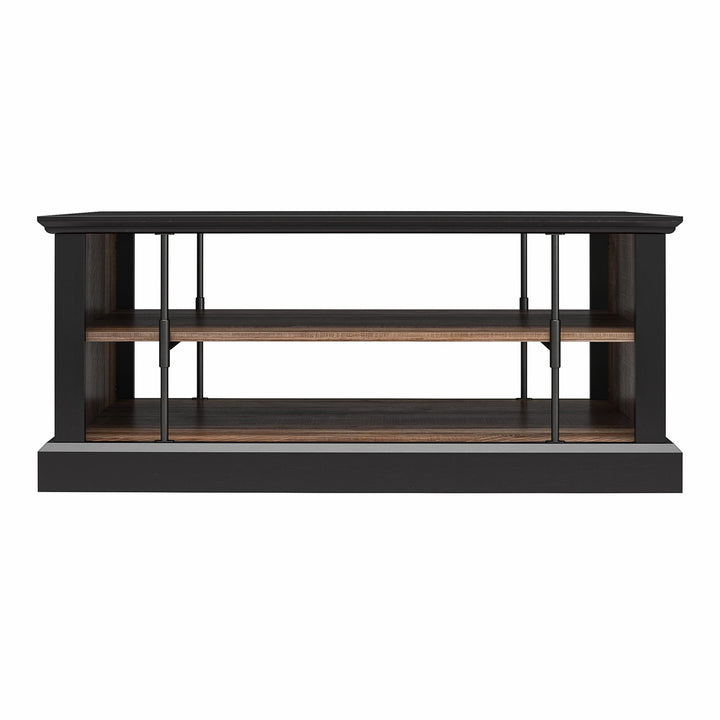 Hoffman Two-Toned Rustic Coffee Table with 2 Shelves, Black and Walnut  -  Black