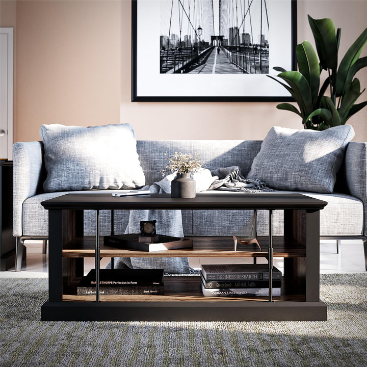 Hoffman rustic coffee table -  Black