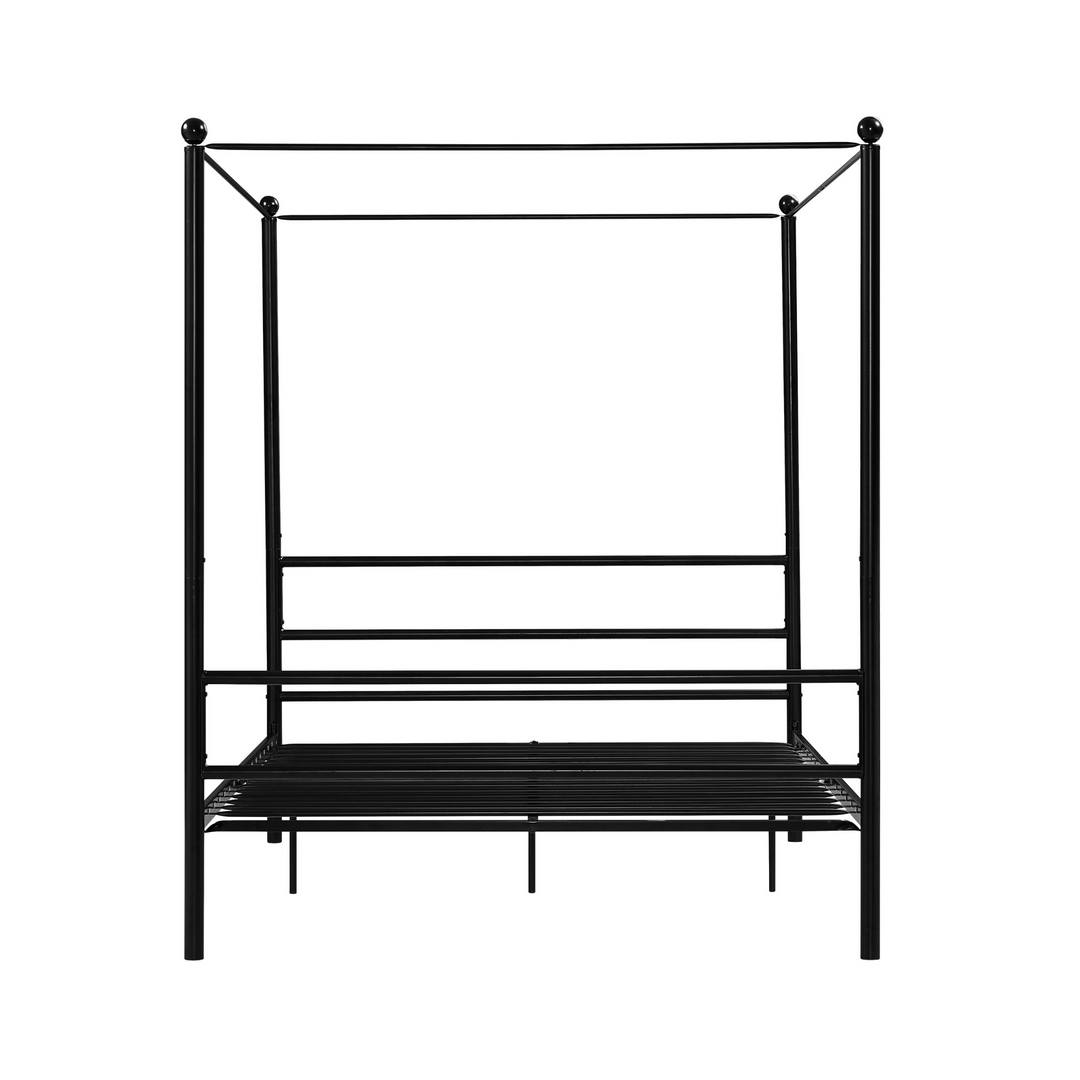 Metal four-poster bed - Black - Full