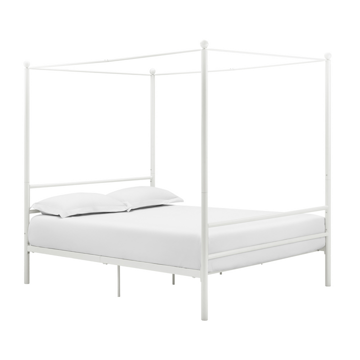 modern canopy bed frame - White - Full