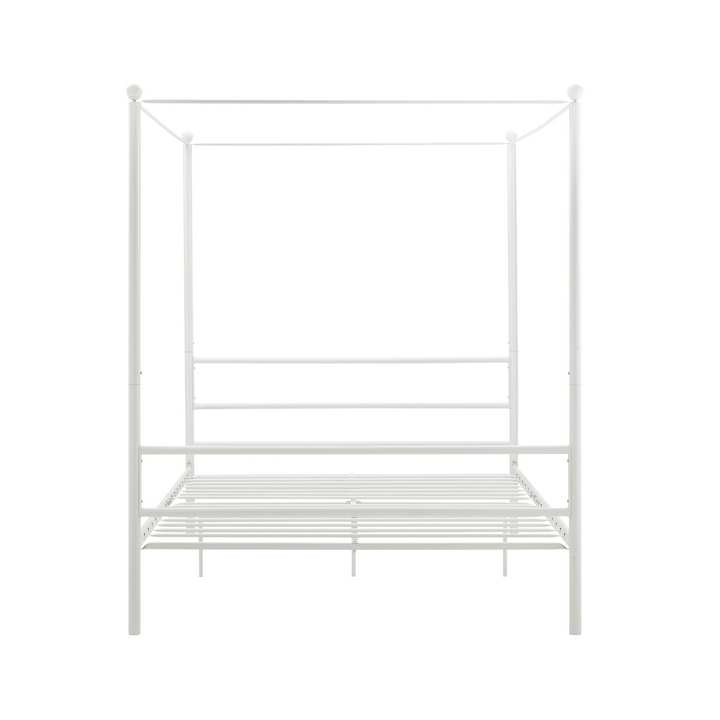 metal frame canopy bed - White - Full