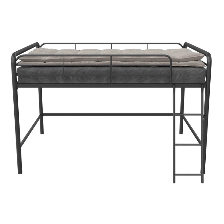 Jett Junior Loft Bed with 3 Step Ladder -  Black  -  Full