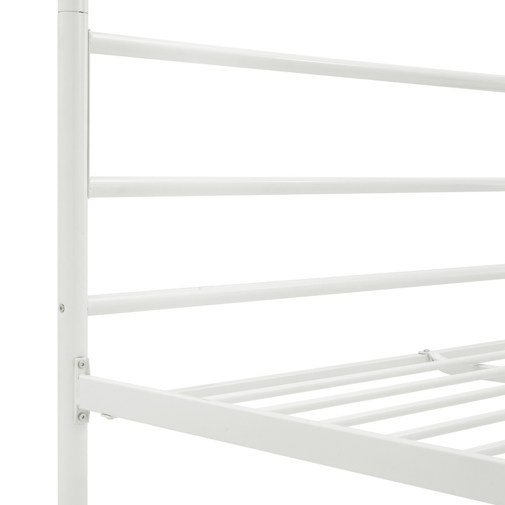 stainless steel canopy bed frame - White - Full