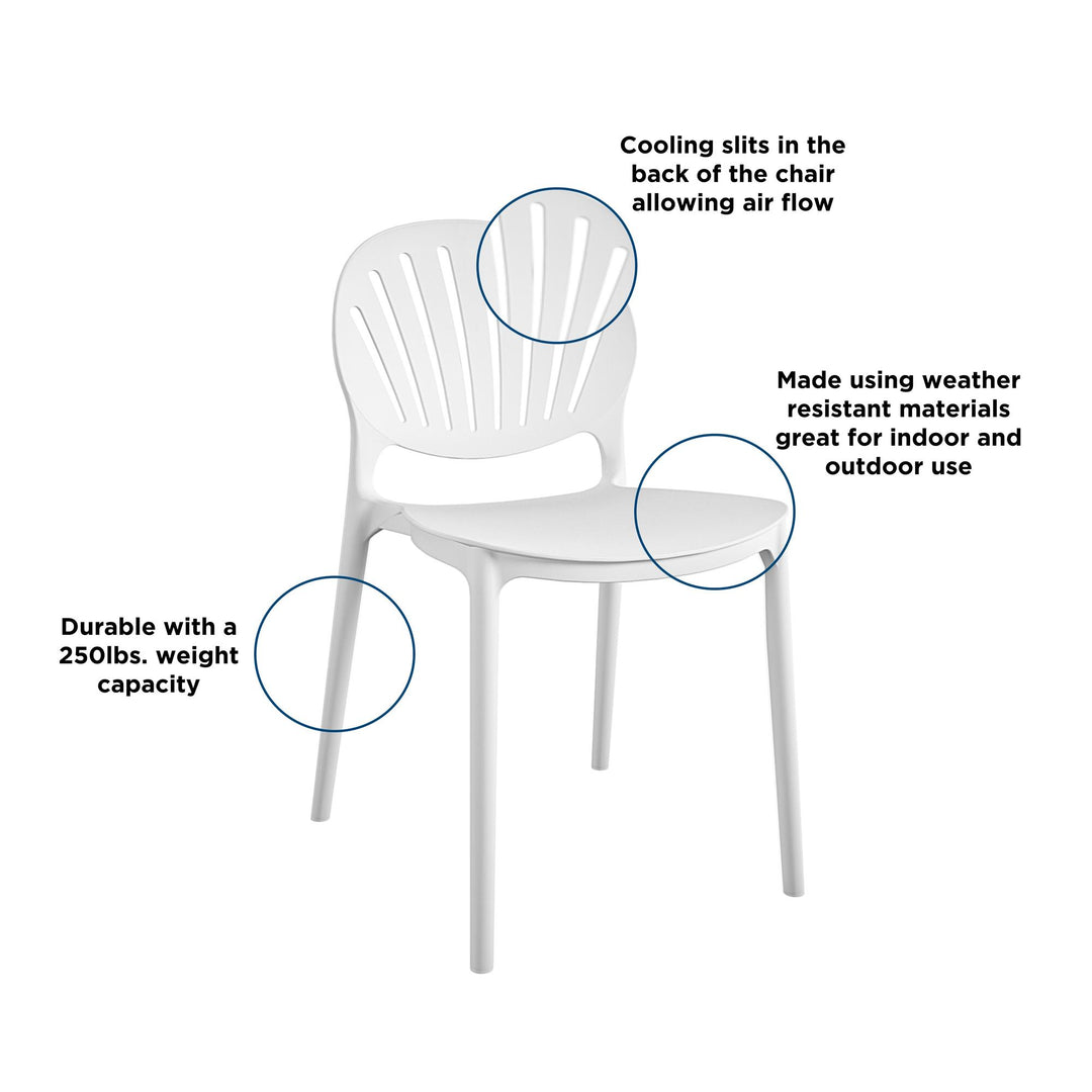 Shell back chair for comfort -  White 