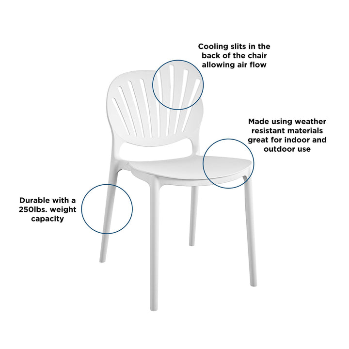 Shell back chair for comfort -  White 