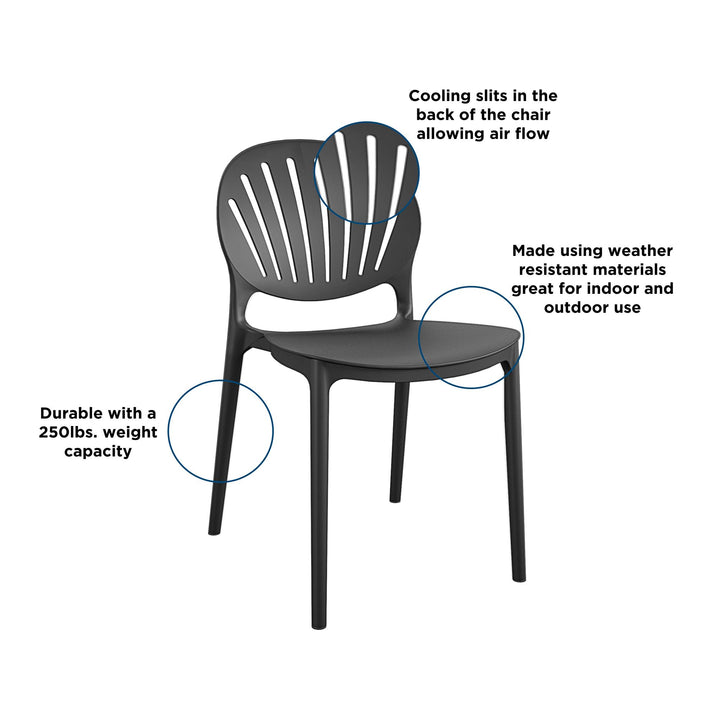Stacking chair with shell design -  Black 