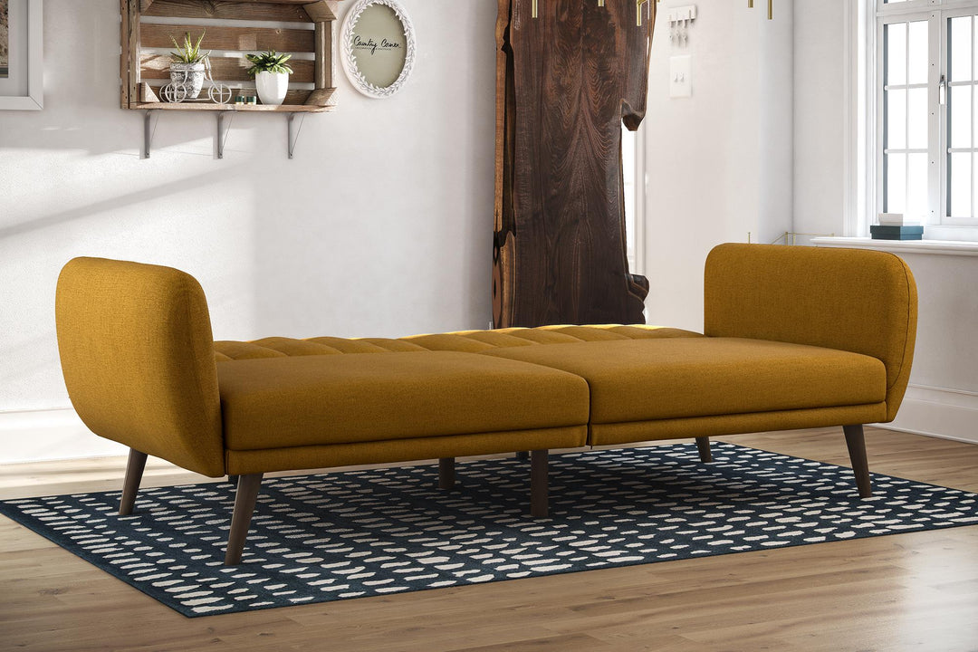 Buy Brittany futon with armrests -  Mustard