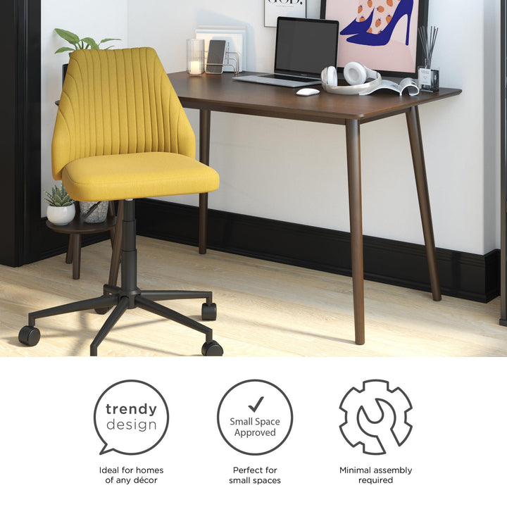 Brittany Office Chair with Casters  -  Mustard
