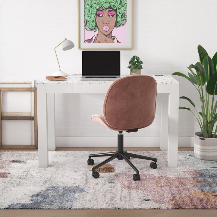 CosmoLiving by Cosmopolitan Astor Desk w/ Wireless Charger - White
