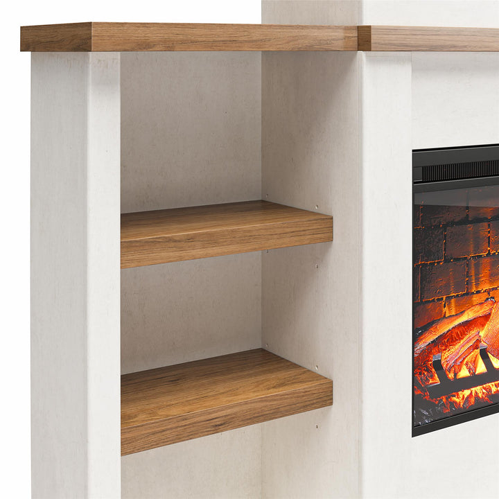 Gateswood Electric Fireplace and Bookcase -  Plaster
