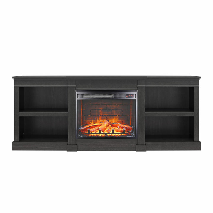 Baileywick TV Console with Electric Fireplace for TVs up to 75", Black Oak  -  Black Oak