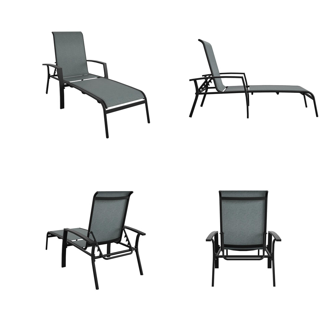 Chaise lounge set of 2 -  Black 