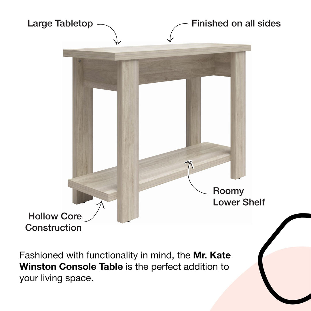 Functional and Organized Console Table for Entryway -  Light Walnut
