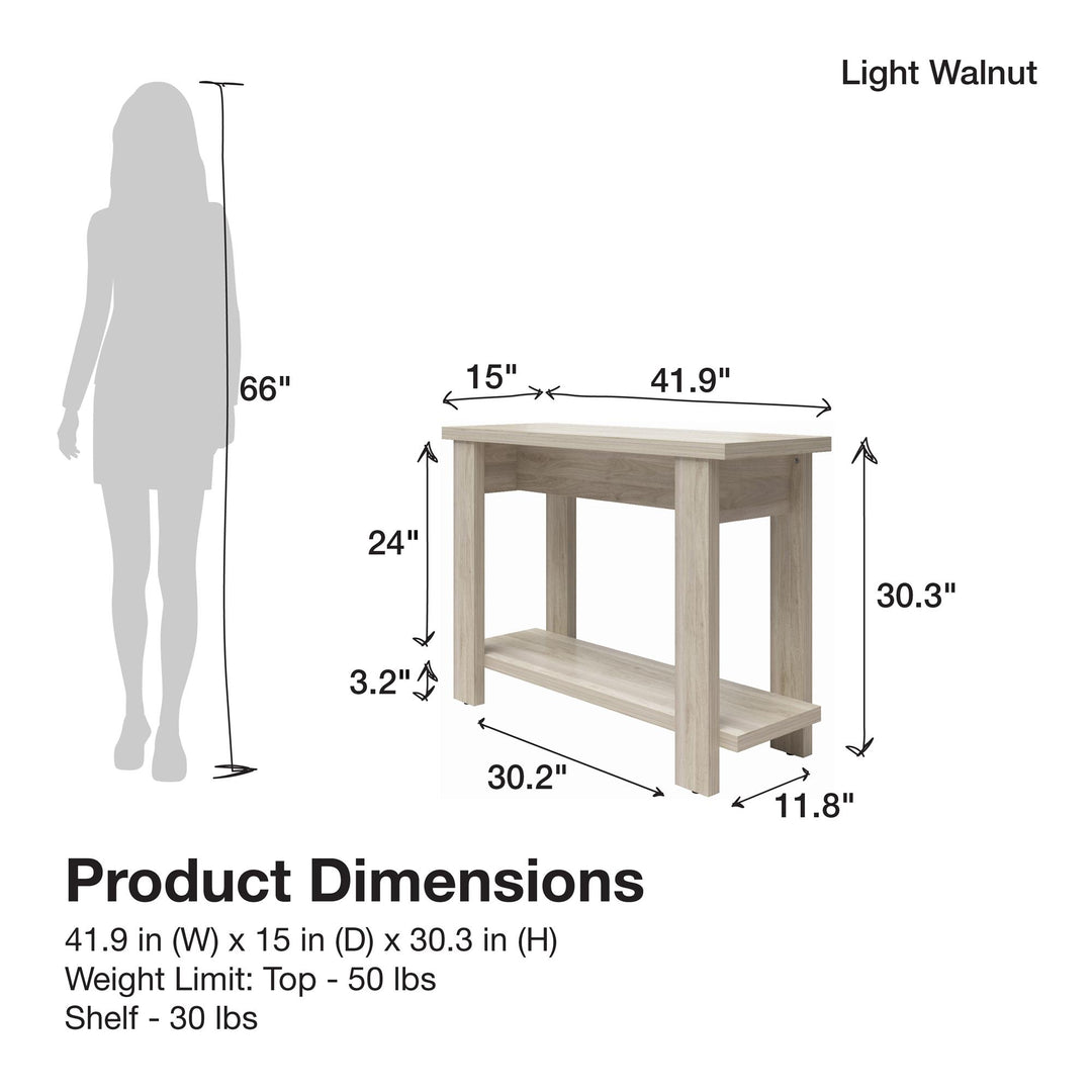 Easy to Clean Winston Console Table -  Light Walnut