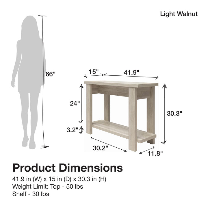 Easy to Clean Winston Console Table -  Light Walnut