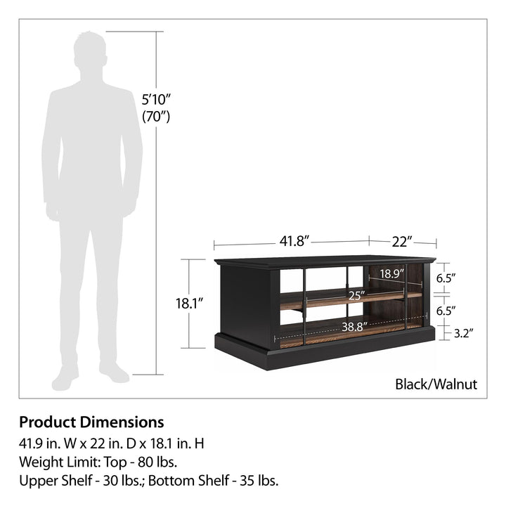 Rustic coffee table with storage -  Black