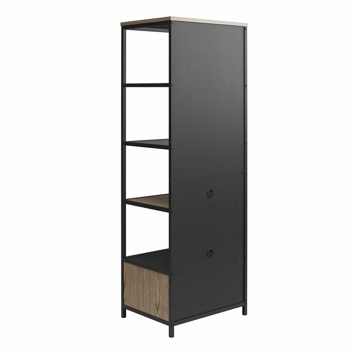 Structure Audio Pier with 2 Shelves and Storage Drawer -  Sterling Oak Veneer