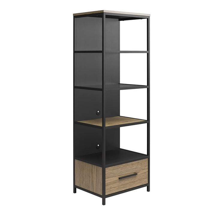 Structure Mixed Media Audio Storage Pier -  Sterling Oak Veneer