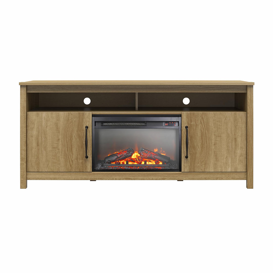 Augusta Electric Fireplace and TV Console for TVs up to 65 Inches  -  Natural