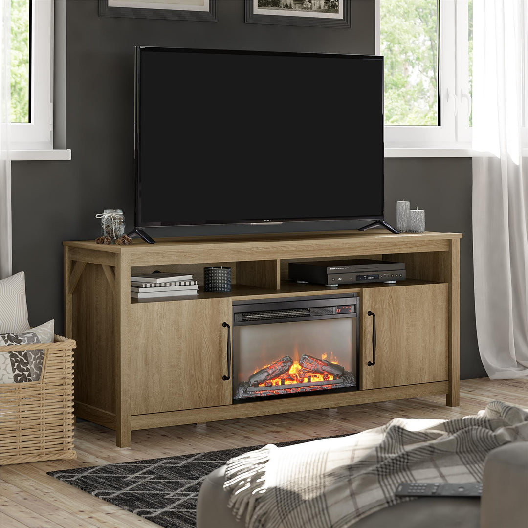 Electric Fireplace TV Console for 65" TV -  Natural