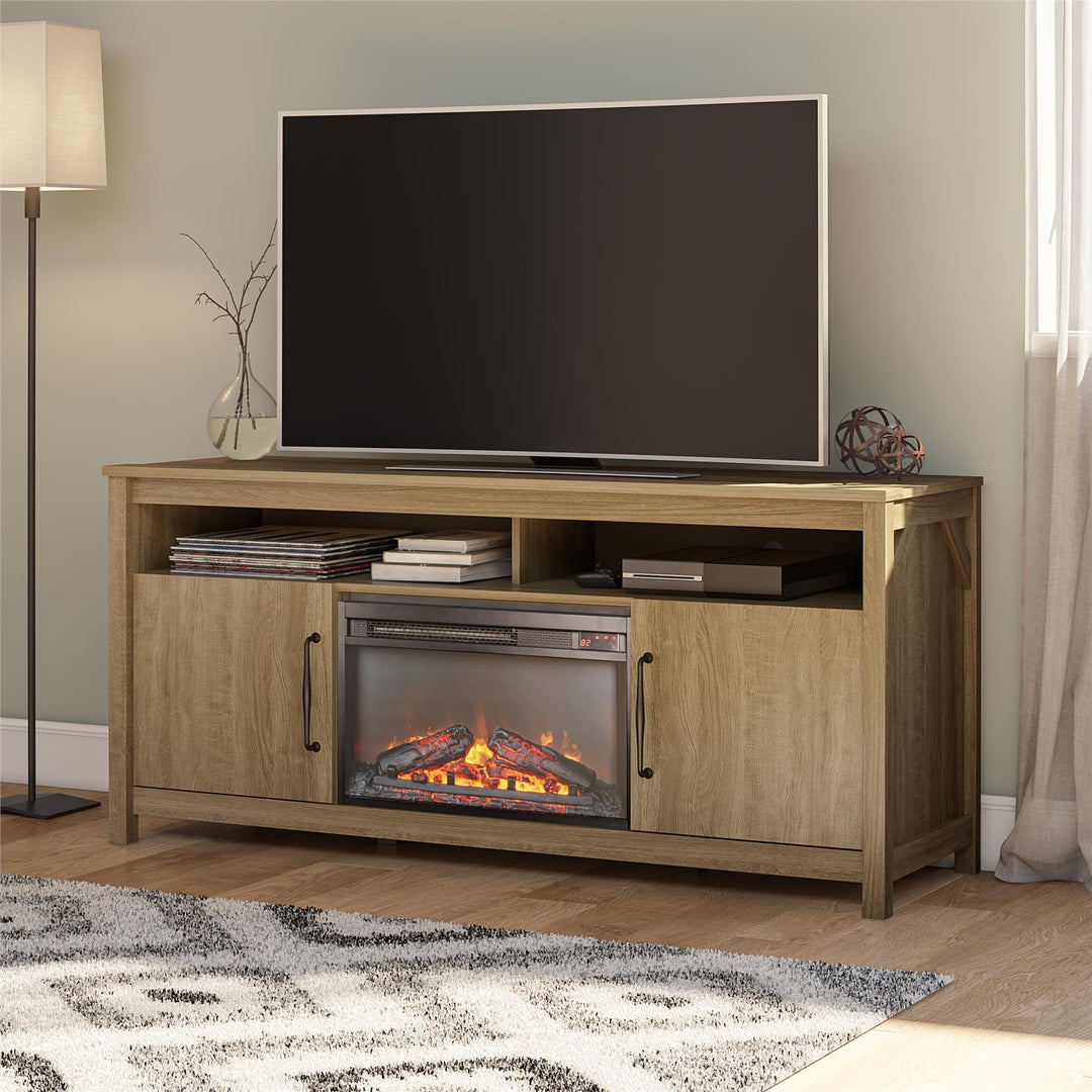 Augusta Electric Fireplace TV Console -  Natural