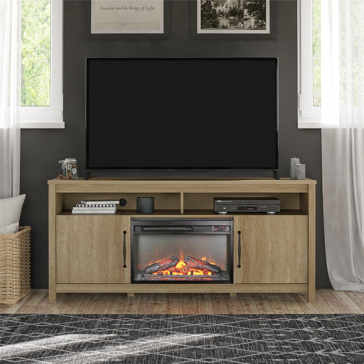 Augusta Electric Fireplace and TV Console -  Natural