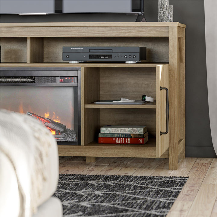 Augusta TV Console with Electric Fireplace -  Natural