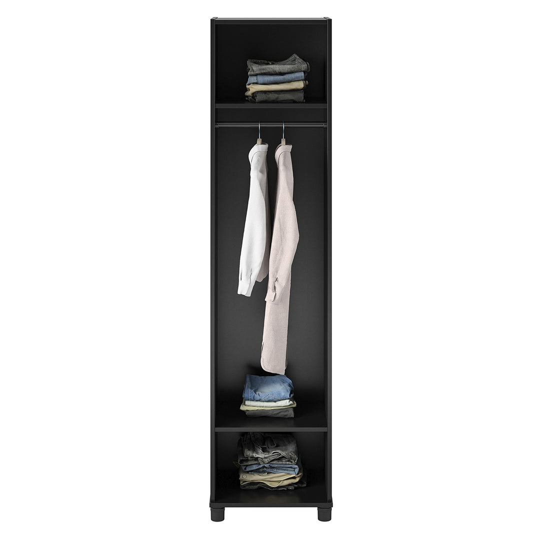 Camberly 18" Wide Mudroom Cabinet with Clothing Rod & Adjustable Shelving - Black Oak