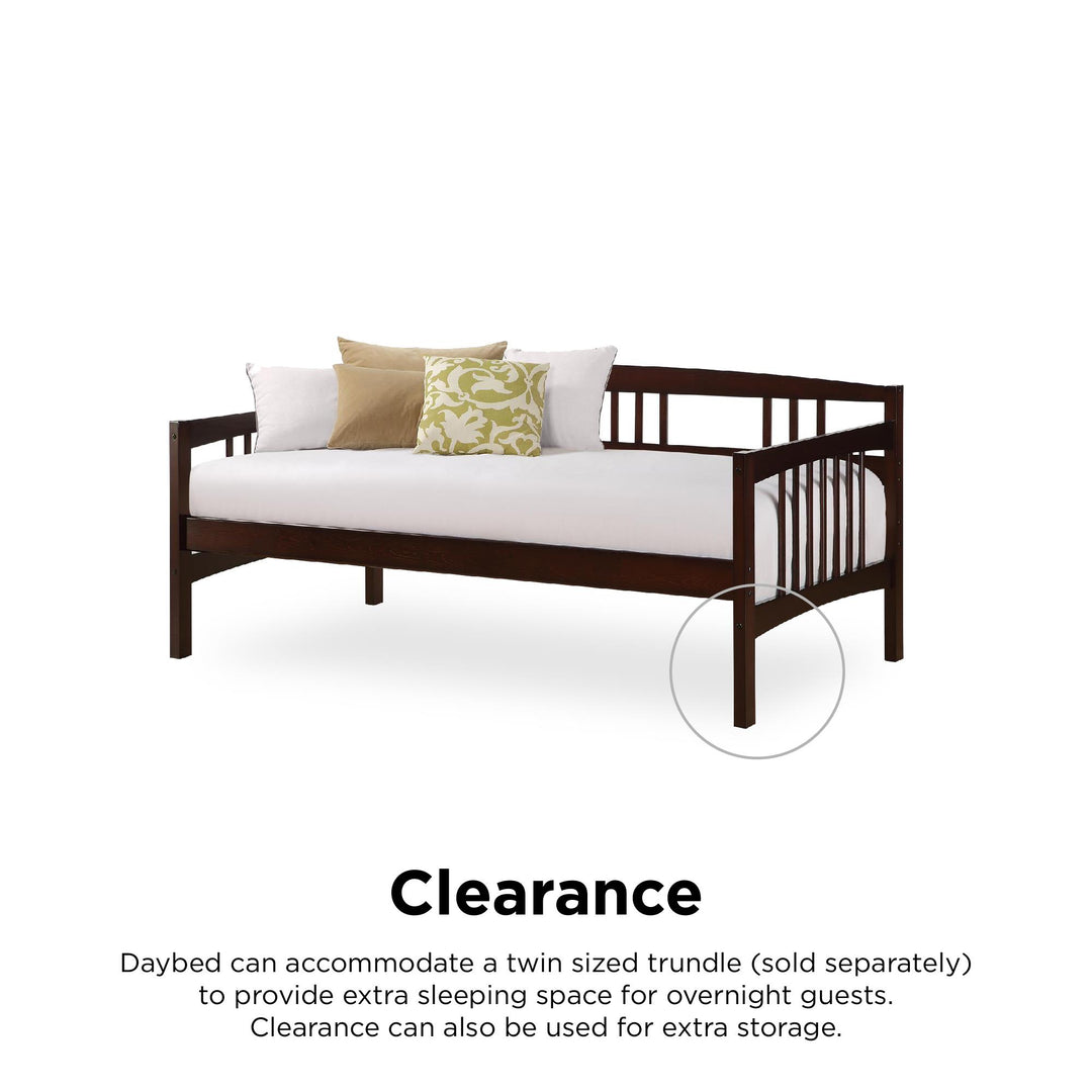 Kayden Daybed with Wood Slats -  Espresso